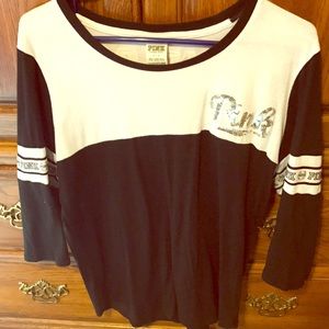 PINK baseball 3/4 sleeve shirt